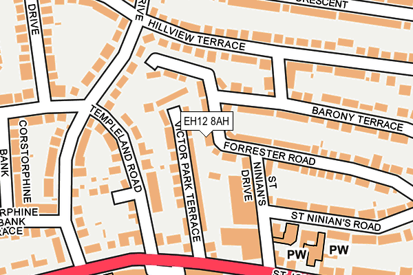 EH12 8AH map - OS OpenMap – Local (Ordnance Survey)