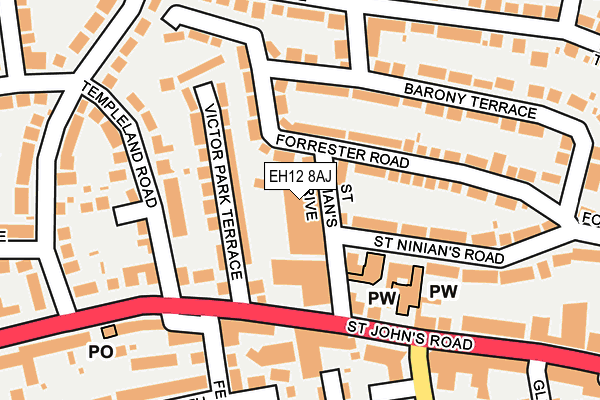 EH12 8AJ map - OS OpenMap – Local (Ordnance Survey)