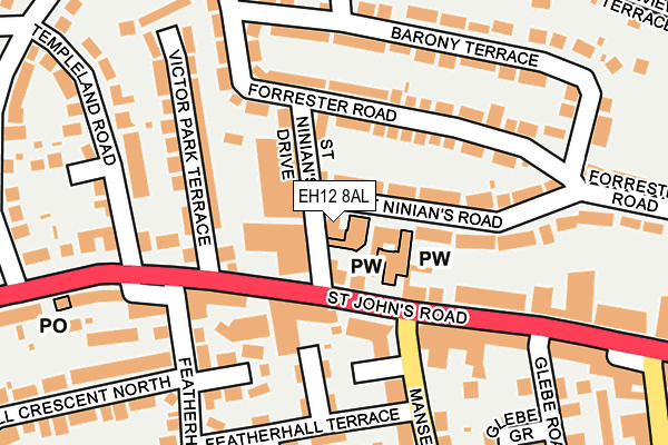 EH12 8AL map - OS OpenMap – Local (Ordnance Survey)