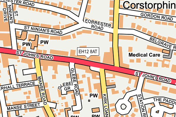 EH12 8AT map - OS OpenMap – Local (Ordnance Survey)