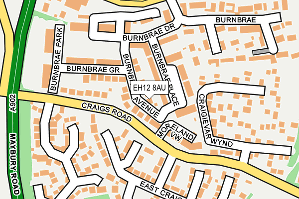 EH12 8AU map - OS OpenMap – Local (Ordnance Survey)