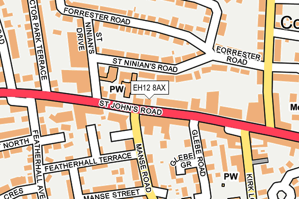 EH12 8AX map - OS OpenMap – Local (Ordnance Survey)