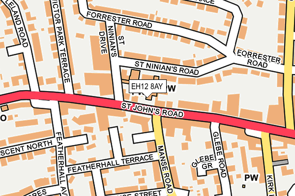 EH12 8AY map - OS OpenMap – Local (Ordnance Survey)