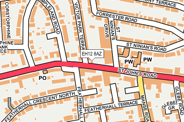 EH12 8AZ map - OS OpenMap – Local (Ordnance Survey)