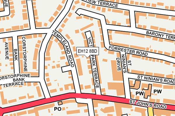 EH12 8BD map - OS OpenMap – Local (Ordnance Survey)