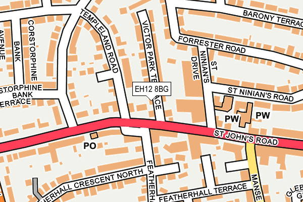 EH12 8BG map - OS OpenMap – Local (Ordnance Survey)