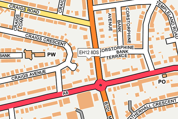 EH12 8DS map - OS OpenMap – Local (Ordnance Survey)