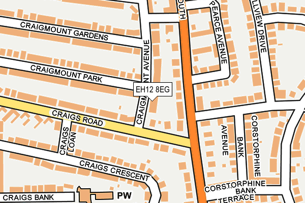 EH12 8EG map - OS OpenMap – Local (Ordnance Survey)