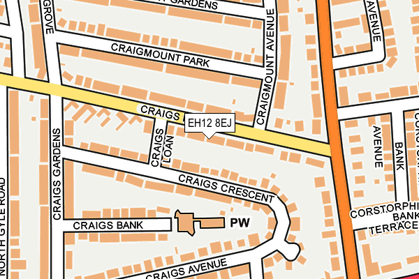 EH12 8EJ map - OS OpenMap – Local (Ordnance Survey)