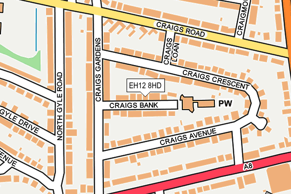 EH12 8HD map - OS OpenMap – Local (Ordnance Survey)