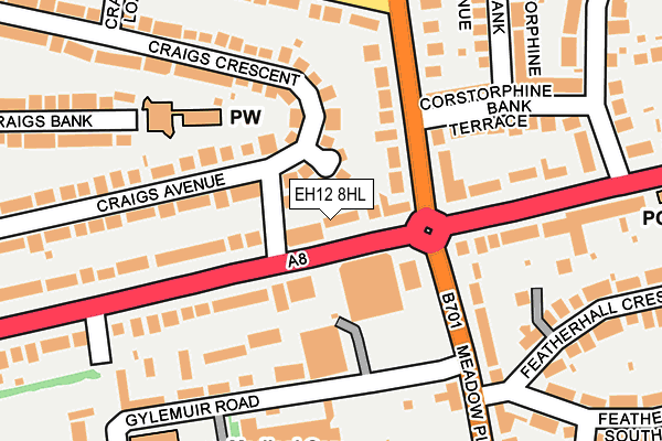 EH12 8HL map - OS OpenMap – Local (Ordnance Survey)