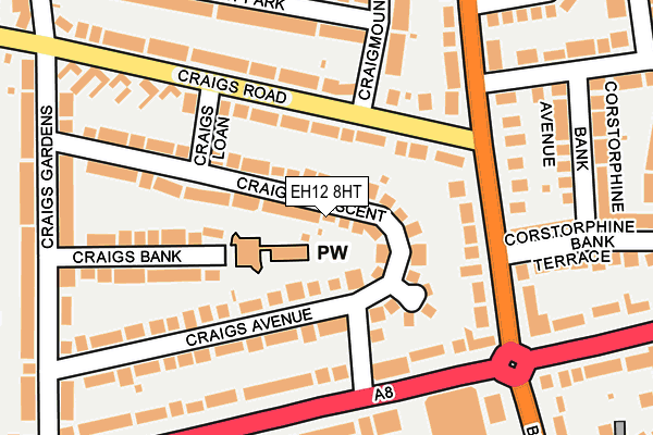 EH12 8HT map - OS OpenMap – Local (Ordnance Survey)