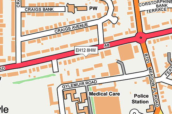 EH12 8HW map - OS OpenMap – Local (Ordnance Survey)