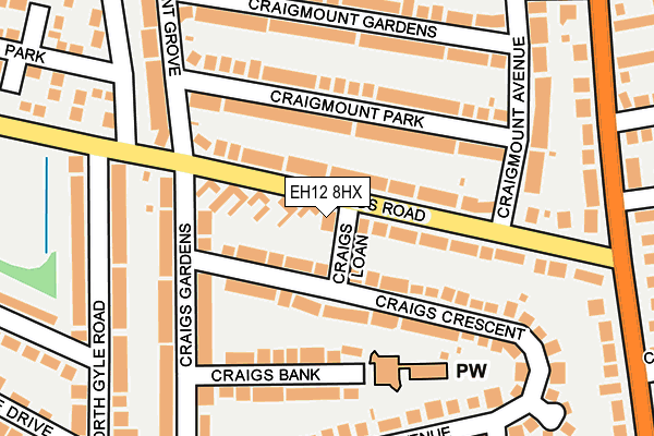 EH12 8HX map - OS OpenMap – Local (Ordnance Survey)