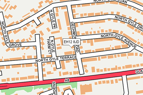 EH12 8JD map - OS OpenMap – Local (Ordnance Survey)