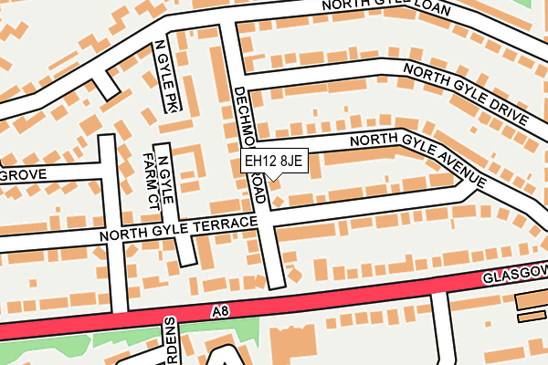 EH12 8JE map - OS OpenMap – Local (Ordnance Survey)