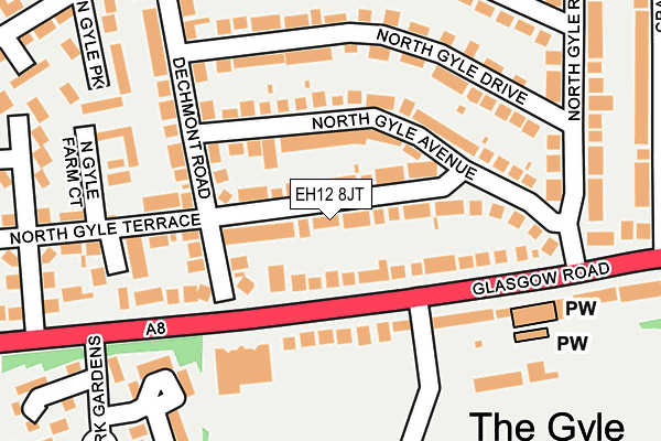 EH12 8JT map - OS OpenMap – Local (Ordnance Survey)