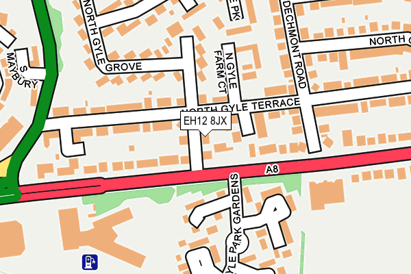 EH12 8JX map - OS OpenMap – Local (Ordnance Survey)
