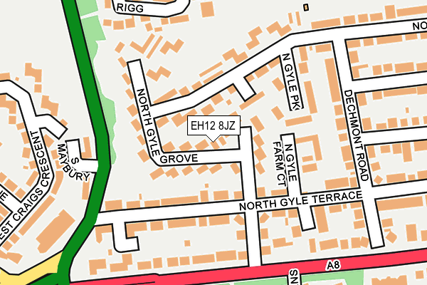 EH12 8JZ map - OS OpenMap – Local (Ordnance Survey)