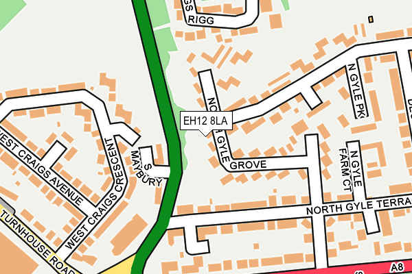 EH12 8LA map - OS OpenMap – Local (Ordnance Survey)