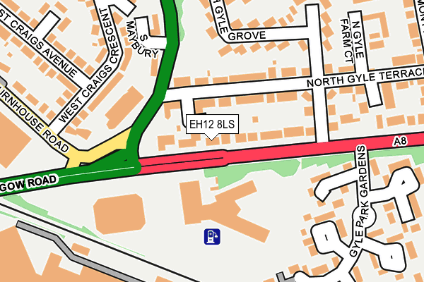 EH12 8LS map - OS OpenMap – Local (Ordnance Survey)