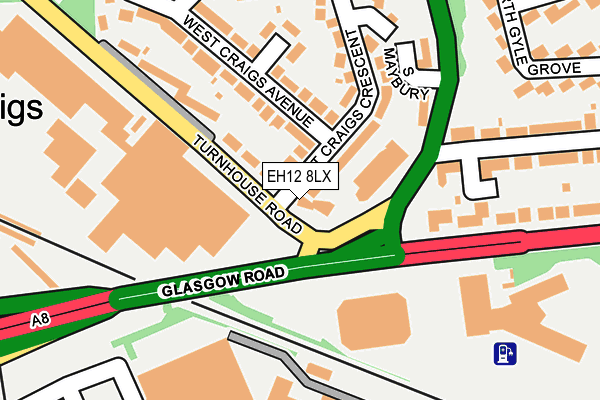 EH12 8LX map - OS OpenMap – Local (Ordnance Survey)