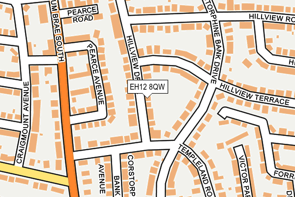 EH12 8QW map - OS OpenMap – Local (Ordnance Survey)