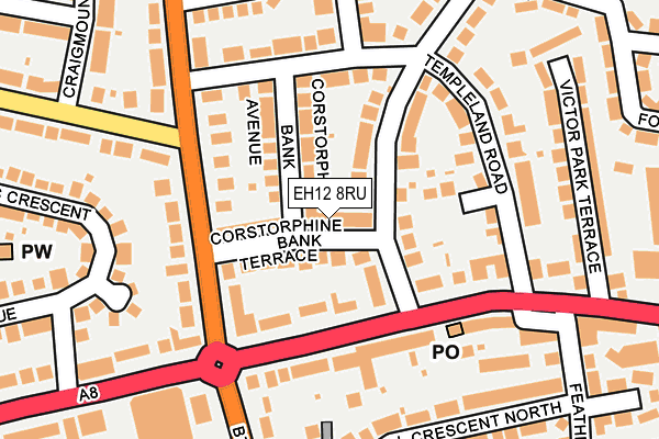 EH12 8RU map - OS OpenMap – Local (Ordnance Survey)