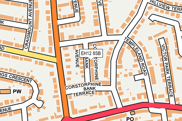 EH12 8SB map - OS OpenMap – Local (Ordnance Survey)