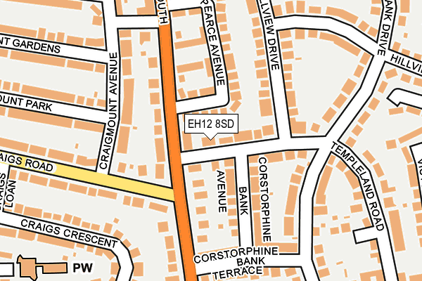 EH12 8SD map - OS OpenMap – Local (Ordnance Survey)