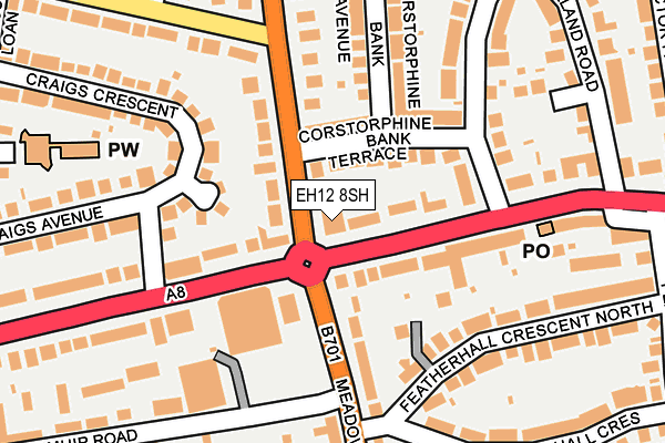 EH12 8SH map - OS OpenMap – Local (Ordnance Survey)