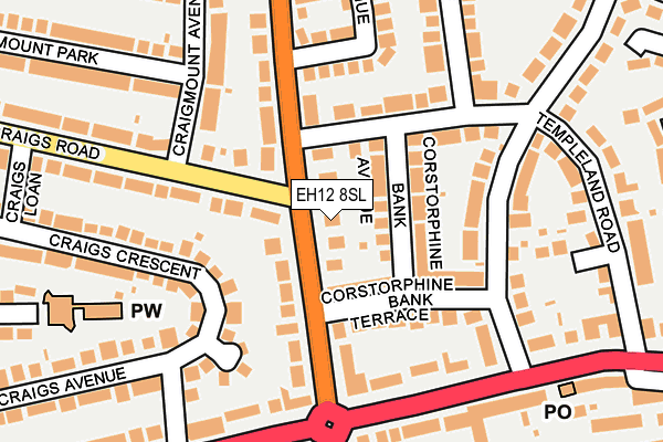 EH12 8SL map - OS OpenMap – Local (Ordnance Survey)