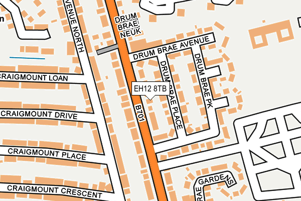 EH12 8TB map - OS OpenMap – Local (Ordnance Survey)