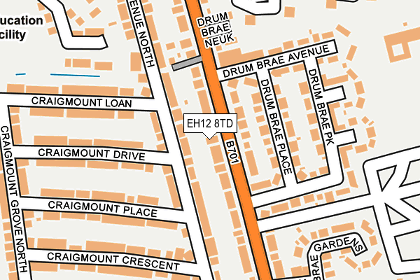 EH12 8TD map - OS OpenMap – Local (Ordnance Survey)