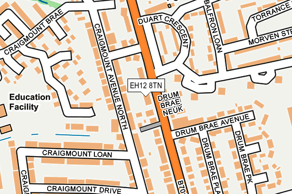 EH12 8TN map - OS OpenMap – Local (Ordnance Survey)