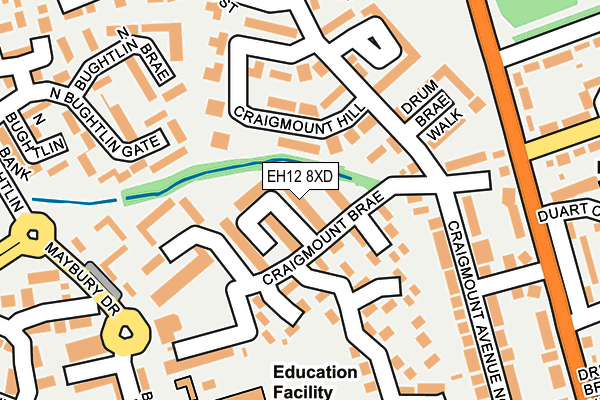 EH12 8XD map - OS OpenMap – Local (Ordnance Survey)