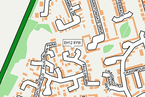 EH12 8YW map - OS OpenMap – Local (Ordnance Survey)