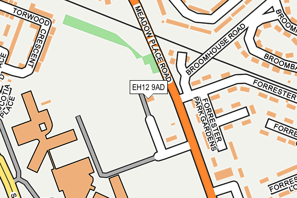 EH12 9AD map - OS OpenMap – Local (Ordnance Survey)