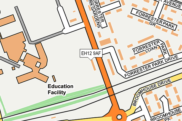 EH12 9AF map - OS OpenMap – Local (Ordnance Survey)