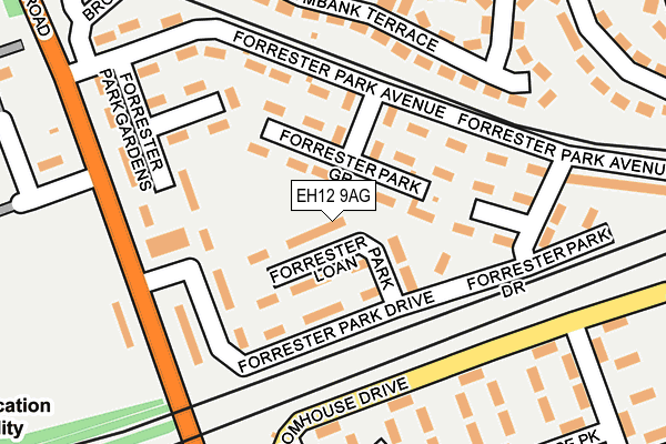 EH12 9AG map - OS OpenMap – Local (Ordnance Survey)