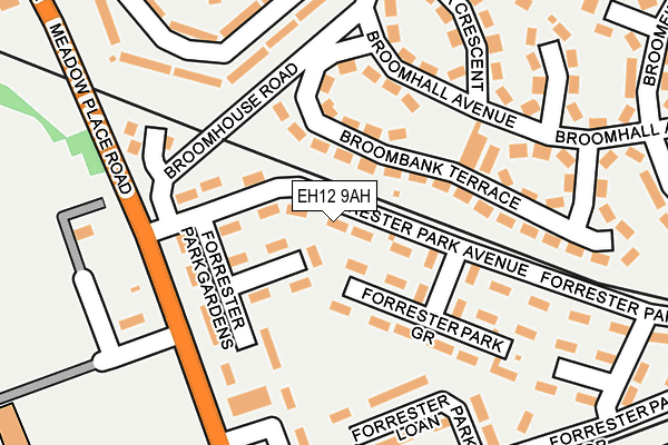 EH12 9AH map - OS OpenMap – Local (Ordnance Survey)