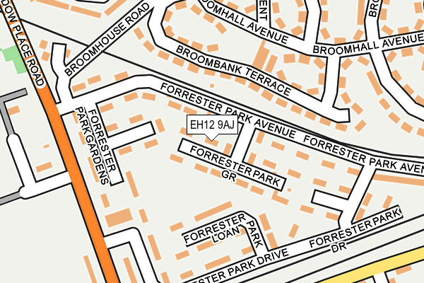 EH12 9AJ map - OS OpenMap – Local (Ordnance Survey)