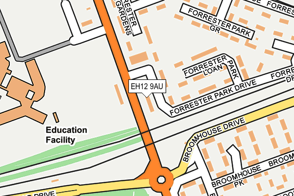 EH12 9AU map - OS OpenMap – Local (Ordnance Survey)