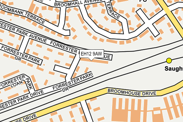 EH12 9AW map - OS OpenMap – Local (Ordnance Survey)