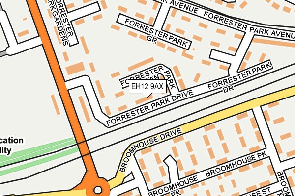 EH12 9AX map - OS OpenMap – Local (Ordnance Survey)