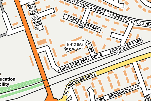 EH12 9AZ map - OS OpenMap – Local (Ordnance Survey)