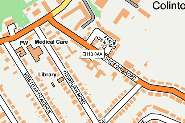 EH13 0AA map - OS OpenMap – Local (Ordnance Survey)