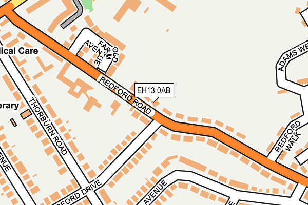 EH13 0AB map - OS OpenMap – Local (Ordnance Survey)