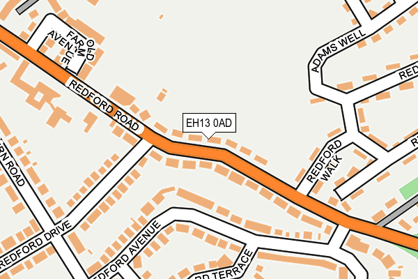 EH13 0AD map - OS OpenMap – Local (Ordnance Survey)