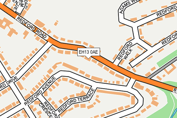 EH13 0AE map - OS OpenMap – Local (Ordnance Survey)